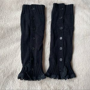 Black Button Leg Warmers
